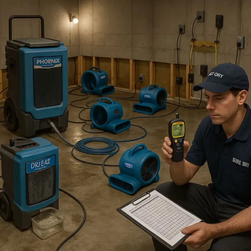 Structural Drying and Dehumidification process in Redfield, AR